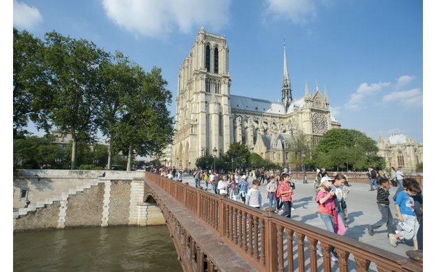 Katedra Notre-Dame na wyspie Île de la Cité w sercu Paryża